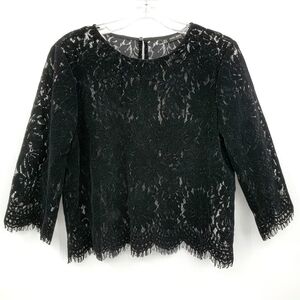 Zara Floral Velvet Lace Top
